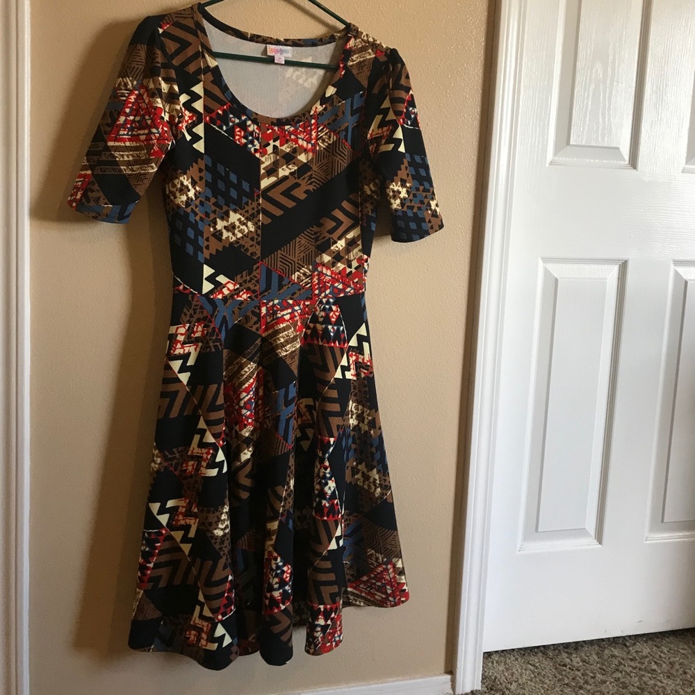 Lula Roe Pattern mid- Dress - Picture 2 of 2